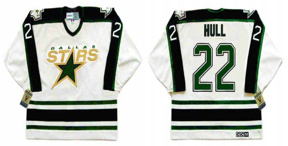 2019 Men Dallas Stars #22 Hull White CCM NHL jerseys->dallas stars->NHL Jersey